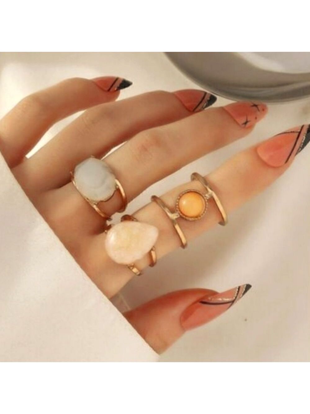 Women Geometric Fashion Jewelry Ring Set